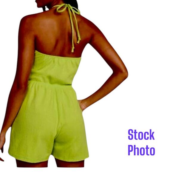 OLD NAVY Lime Green Romper w/Pockets and Halter Top Size M - Picture 4 of 6